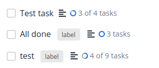 Checklist indicators in list view
