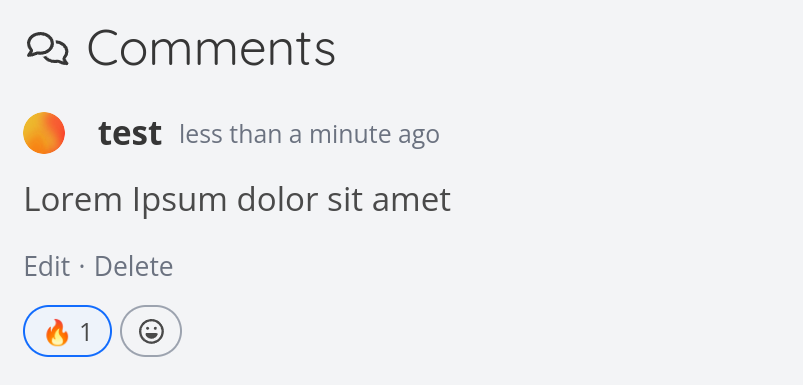 A fire emoji reaction to a comment
